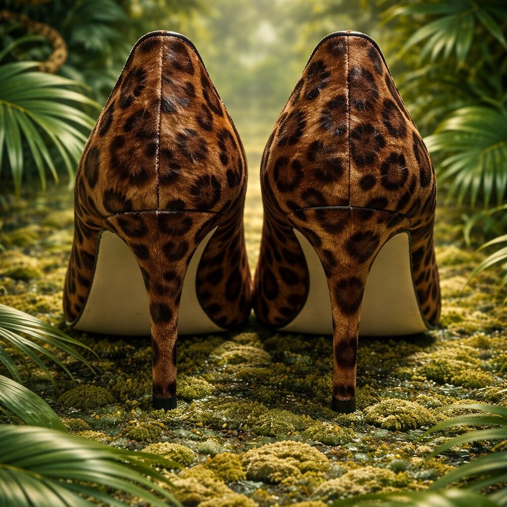 Nine West Leopard Print Pony Hair Pumps | Size 9 | Classic Pointed Toe - Picture 3 of 4